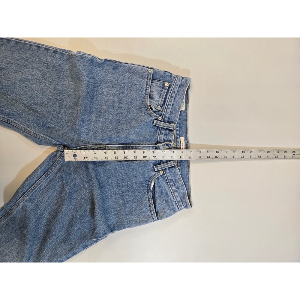 Levis Premium Mom Jeans 27 High Rise Tapered Light Wash Blue Denim Big E - Picture 7 of 11